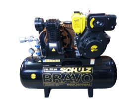 Compressor Schulz CSL 20 Bravo 200 Litros 175 Libras Motor à Gasolina Adaptado
